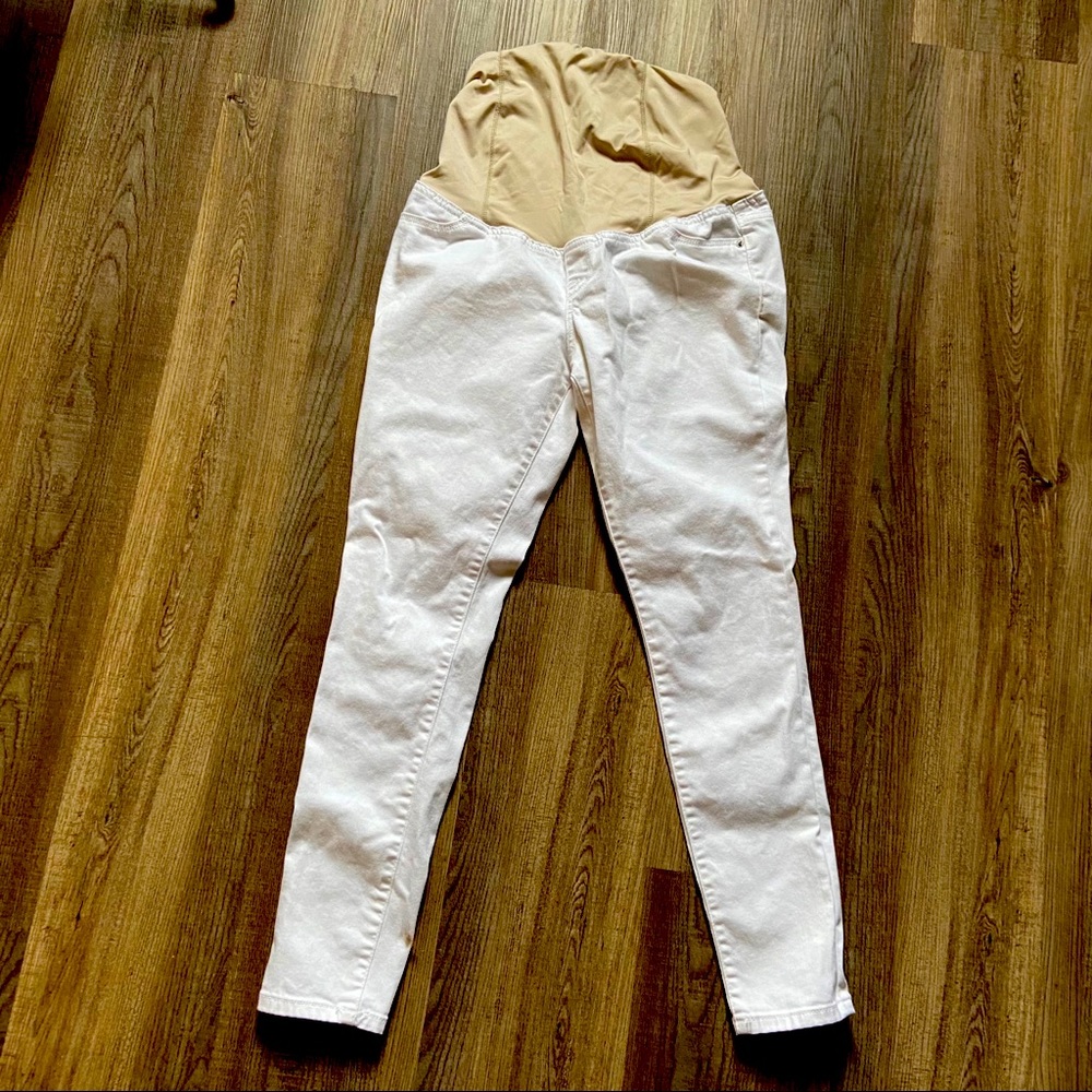 White maternity jeans